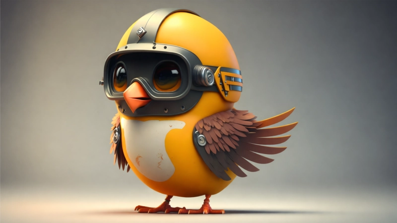 illustration eines vogels mit helm als symbol für vogelschutzfolie